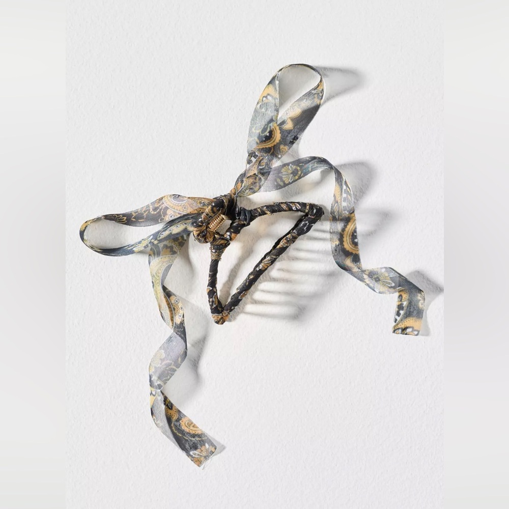 Anthropologie Paisley Bow Hair Claw Clip